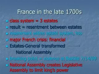 France in the late 1700s
