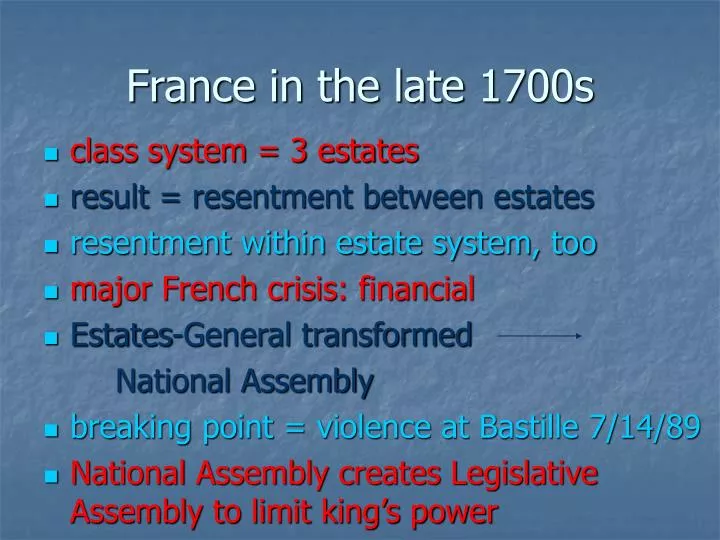 france in the late 1700s