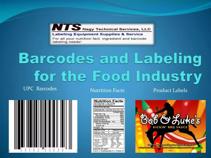 barcodes and labeling for the food industry