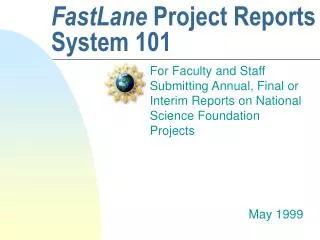 FastLane Project Reports System 101