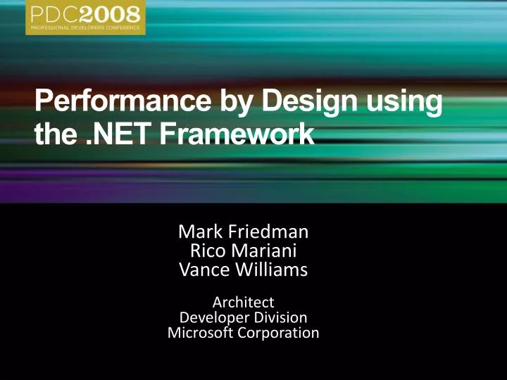 performance by design using the net framework