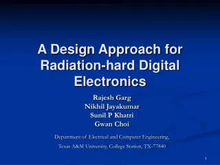 A Design Approach for Radiation-hard Digital Electronics
