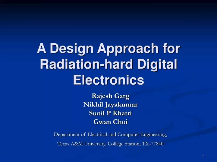 a design approach for radiation hard digital electronics