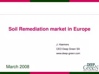 Soil Remediation market in Europe