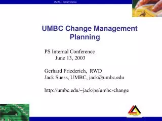 UMBC Change Management Planning