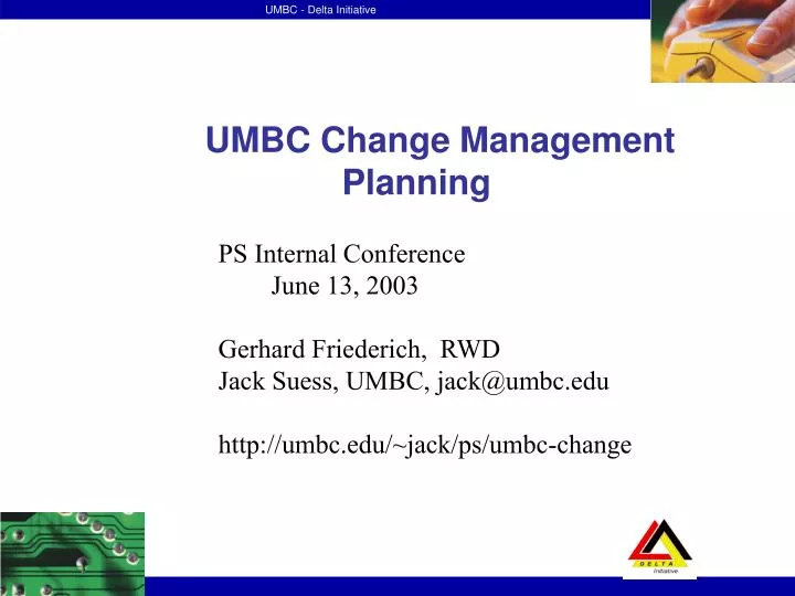 umbc change management planning