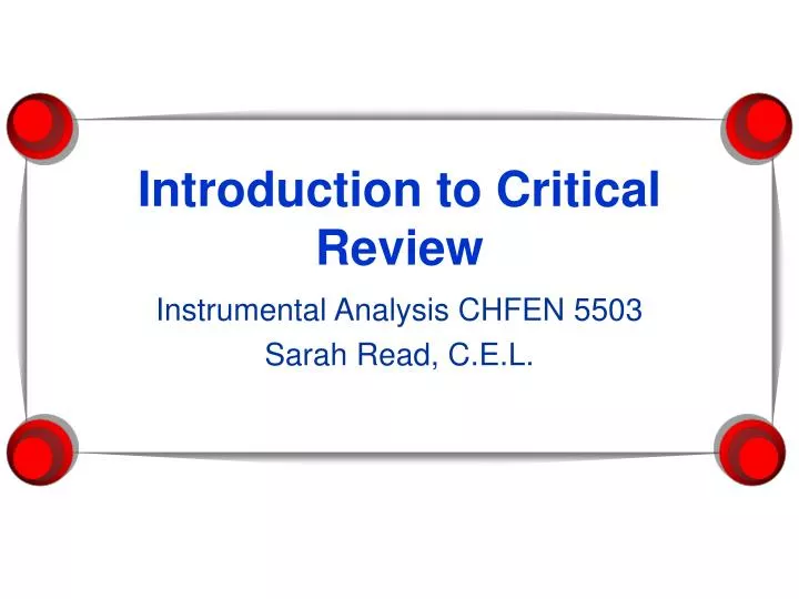introduction to critical review