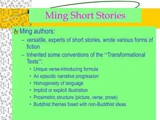 Ming Short Stories
