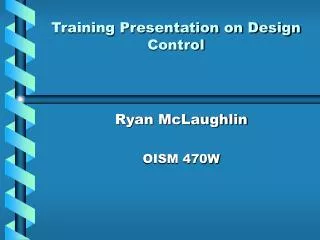 Training Presentation on Design Control