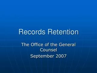 Records Retention