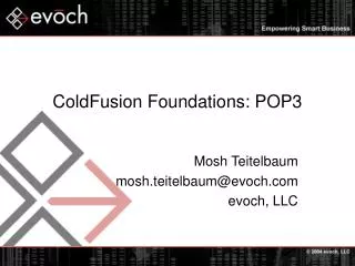 ColdFusion Foundations: POP3