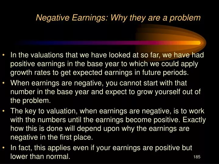 negative earnings why they are a problem