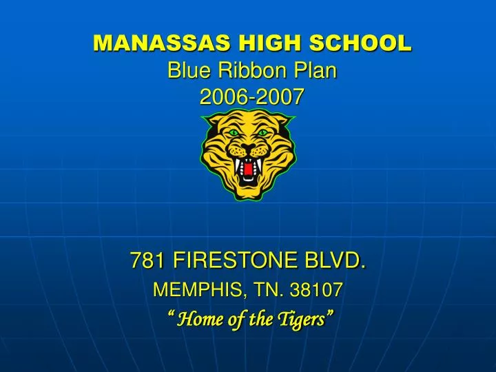 manassas high school blue ribbon plan 2006 2007