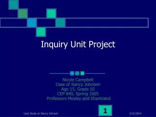 Inquiry Unit Project