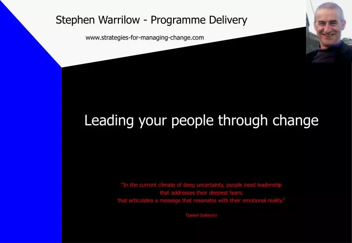 stephen warrilow programme delivery www strategies for managing change com