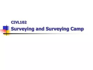 CIVL102  Surveying and Surveying Camp
