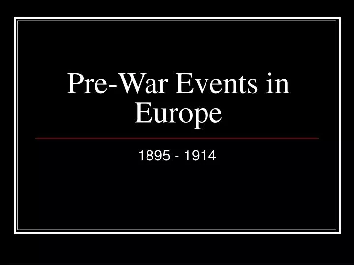 pre war events in europe