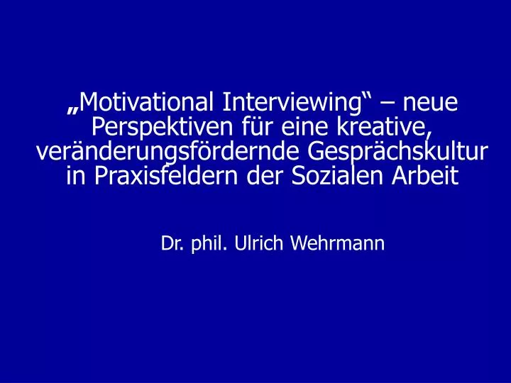 dr phil ulrich wehrmann