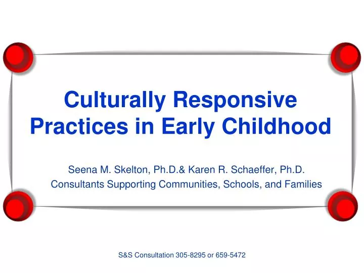culturally responsive practices in early childhood