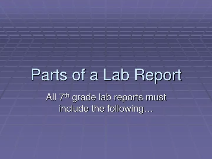 parts of a lab report