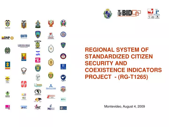 regional system of standardized citizen security and coexistence indicators project rg t1265
