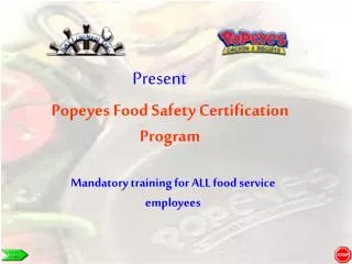 Popeyes Food Safety Certification Program