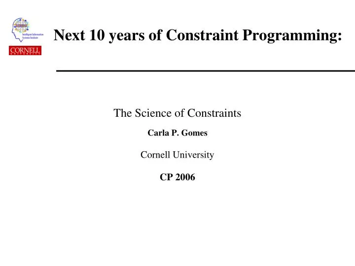 next 10 years of constraint programming
