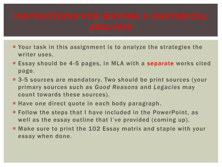 instructions for writing a rhetorical analysis