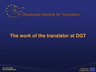 The work of the translator at DGT
