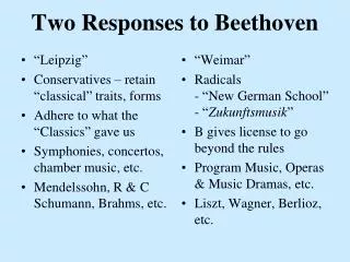 Two Responses to Beethoven