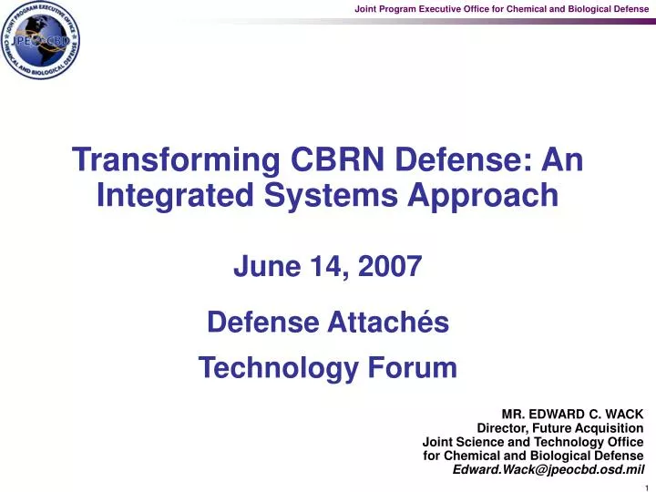 transforming cbrn defense an integrated systems approach