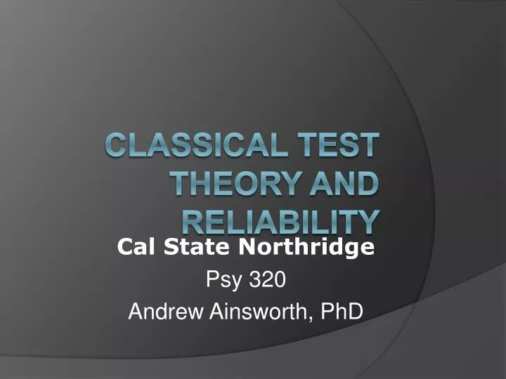 cal state northridge psy 320 andrew ainsworth phd