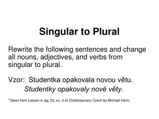singular to plural