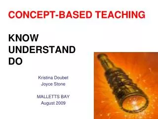 CONCEPT-BASED TEACHING KNOW UNDERSTAND DO