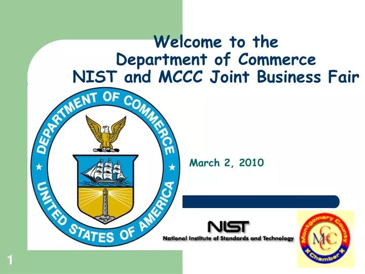welcome to the department of commerce nist and mccc joint business fair