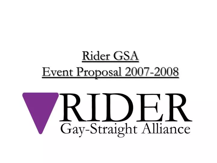 rider gsa event proposal 2007 2008