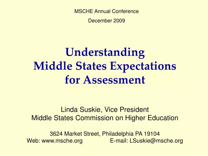 understanding middle states expectations for assessment
