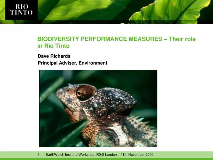 biodiversity performance measures their role in rio tinto