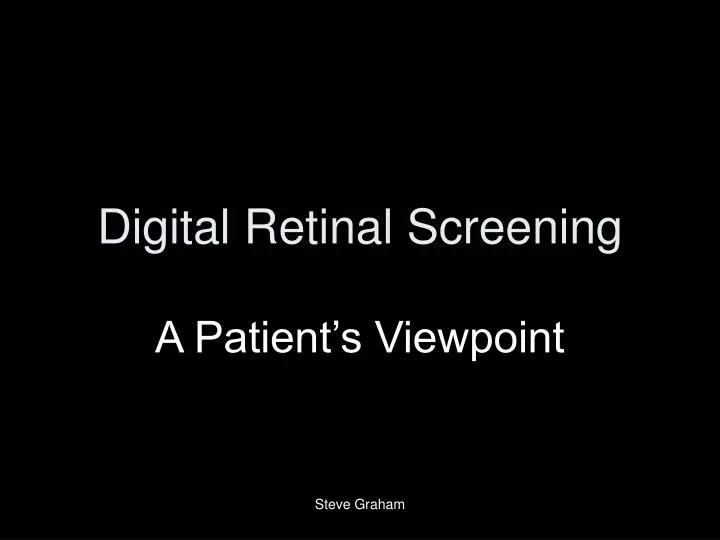 digital retinal screening