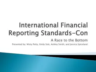 International Financial Reporting Standards-Con