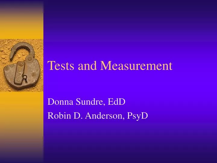 tests and measurement