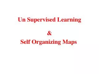 Un Supervised Learning