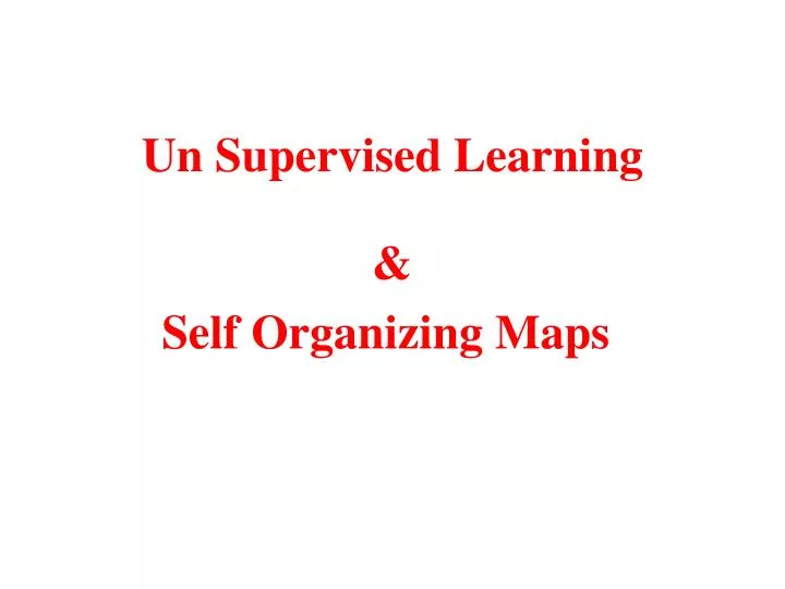 un supervised learning
