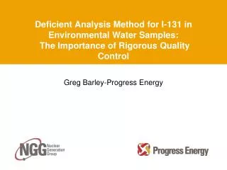 Deficient Analysis Method for I-131 in Environmental Water Samples: The Importance of Rigorous Quality Control
