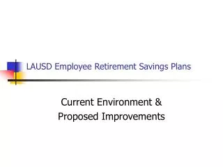 LAUSD Employee Retirement Savings Plans