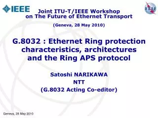 G.8032 : Ethernet Ring protection characteristics, architectures and the Ring APS protocol