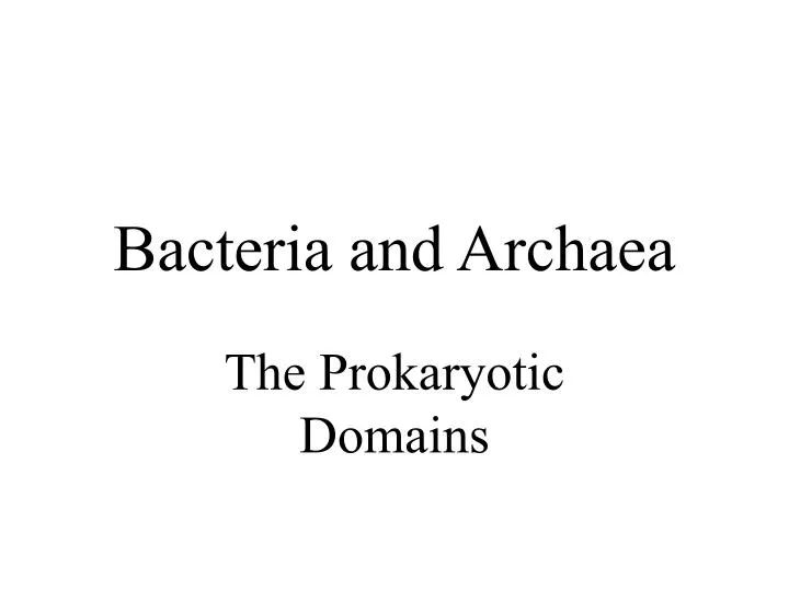 bacteria and archaea