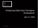 Analyzing Data from Formative Evaluations