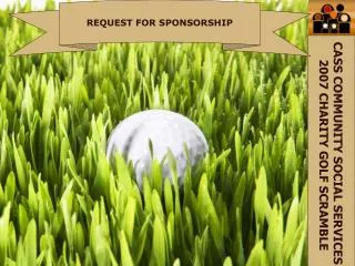 REQUEST FOR SPONSORSHIP