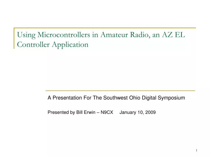 using microcontrollers in amateur radio an az el controller application